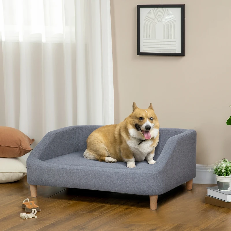 PawHut 38" Elevated Dog Sofa for Dogs Up to 55 lbs,