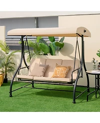 Slickblue 3 Seat Outdoor Porch Swing with Adjustable Canopy