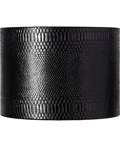 Springcrest Reptile Print Medium Drum Lamp Shade with Silver Lining 15" Top x 15" Bottom x 11" Slant (Spider) Replacement with Harp and