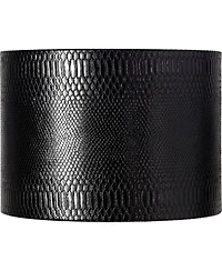 Springcrest Reptile Print Medium Drum Lamp Shade with Silver Lining 15" Top x 15" Bottom x 11" Slant (Spider) Replacement with Harp and