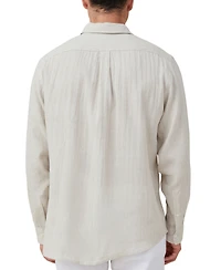 Cotton On Men's Linen Long Sleeve Shirt