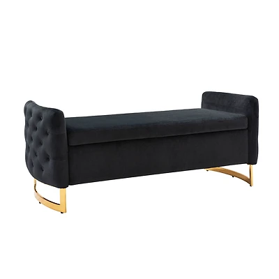 Hulala Home Robert Upholstered Flip Top Storage Bench with