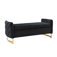Hulala Home Robert Upholstered Flip Top Storage Bench with