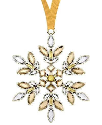 Swarovski Gold Tone Crystal Hanging Snowflake Ornament