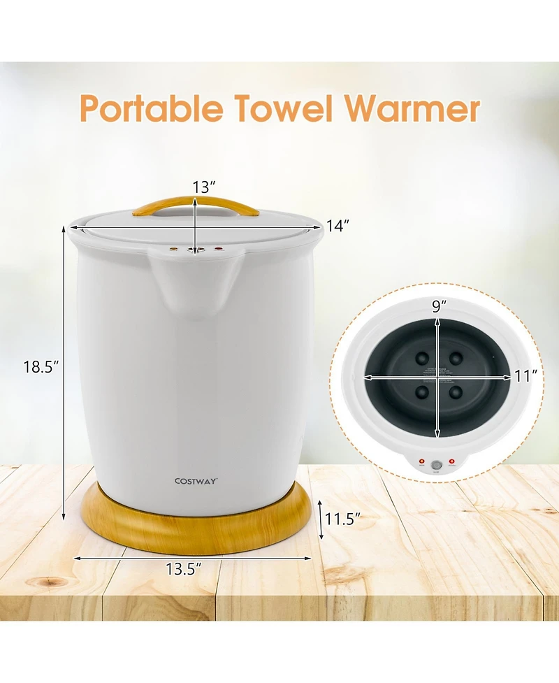 Bathroom Towel Warmer Bucket with Fragrance Holder & Auto Shut Off