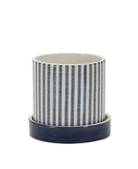 Slickblue Geometric Pattern Planter With Plate (Set of 2)