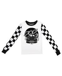 Fast & The Furious Little Boys The Youth Long Sleeve Pajama Set With Checkerboard Design