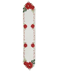 Elrene Poinsettia Cutwork Fabric Table Runner, 14" x 72"