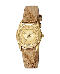 Roberto Cavalli Women's Quartz Brown Leather Watch 28mm