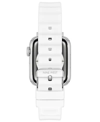 Nine West Women's White Ribbed Silicone Band Designed for 38/40/41mm Apple Watch