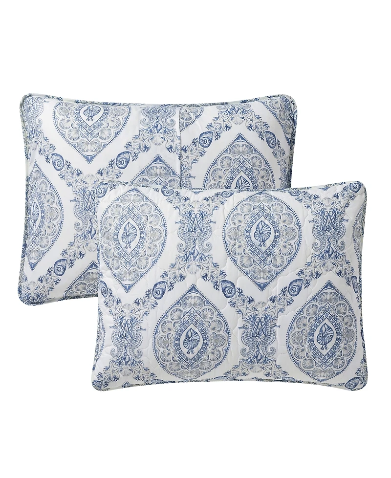 Vcny Home Sea Damask 3-Piece Quilt Set, King