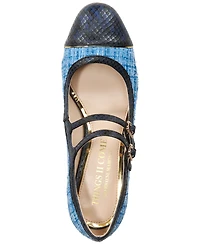 Things Ii Come Women's Mela Luxurious Round-Toe Mary-Jane Block-Heel Pumps