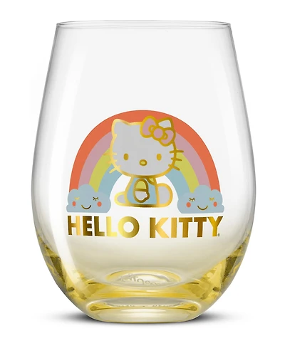 JoyJolt Hello Kitty Sweet Rainbow Stemless Drinking Glasses, Set of 4