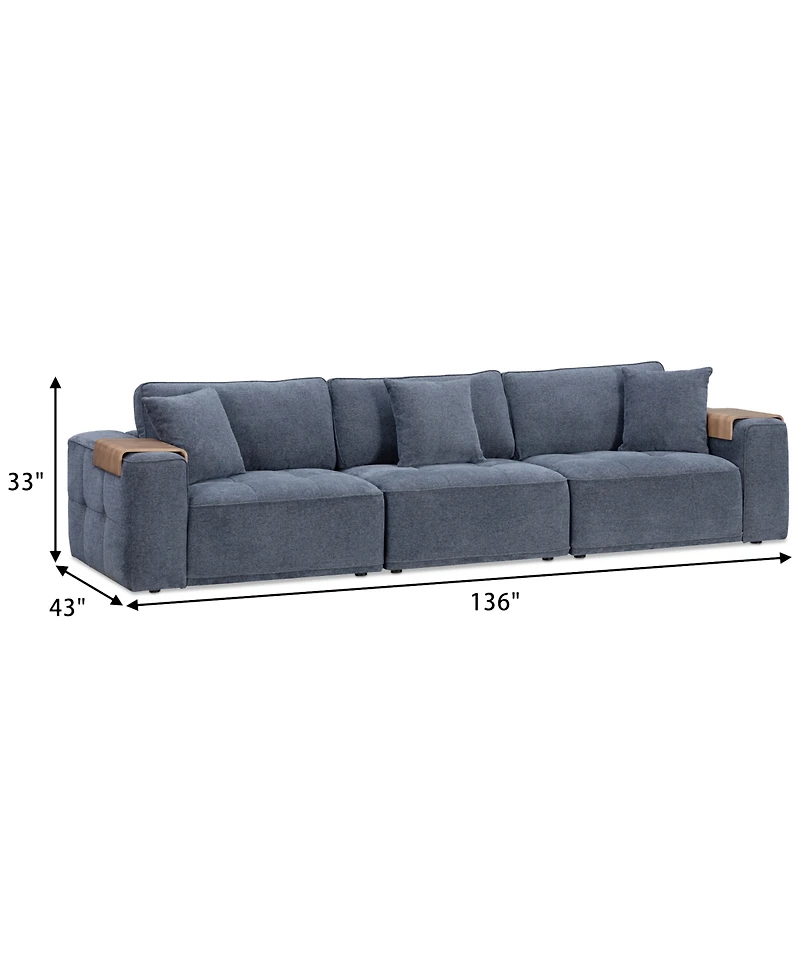 Nycolle 3-Pc. Modular Fabric Sectional, Created for Macy's