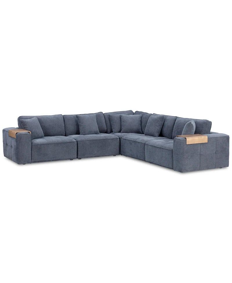 Nycolle 5-Pc. Modular Fabric L-Shape Sectional, Created for Macy's