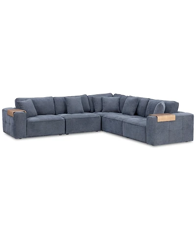 Nycolle 5-Pc. Modular Fabric L-Shape Sectional, Created for Macy's