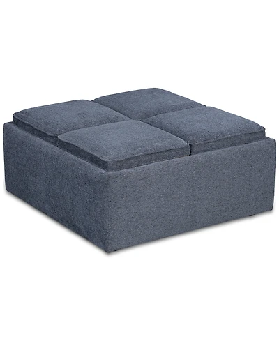 Nycolle Fabric Ottoman with Reversible Trays, Created for Macy's