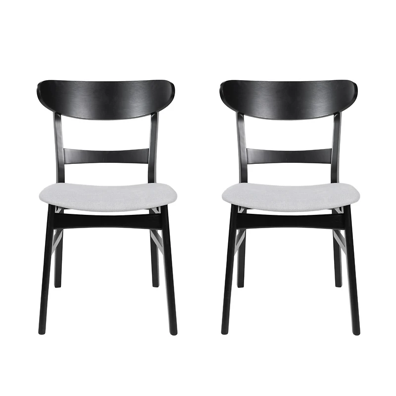 Streamdale Mid-Century Upholstered Dining Chair with Rubberwood Legs