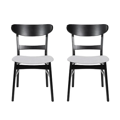 Streamdale Mid-Century Upholstered Dining Chair with Rubberwood Legs