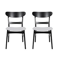 Streamdale Mid-Century Upholstered Dining Chair with Rubberwood Legs