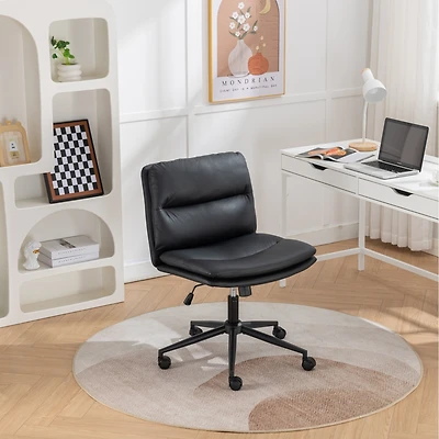 Simplie Fun Adjustable and Swivel Criss-Cross Office Chair with Wide Seat