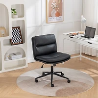 Simplie Fun Adjustable and Swivel Criss-Cross Office Chair with Wide Seat