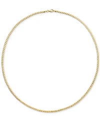 Polished Serpentine Link 18" Chain Necklace in 14k Gold