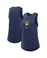 Nike Women's Navy Milwaukee Brewers Legacy Icon High Neck Fashion Tank Top