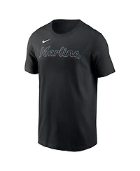 Nike Men's Black Miami Marlins Fuse Wordmark T-Shirt