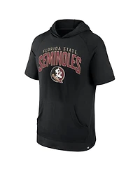 Fanatics Men's Black Florida State Seminoles Double Arch Raglan Short Sleeve Hoodie T-Shirt