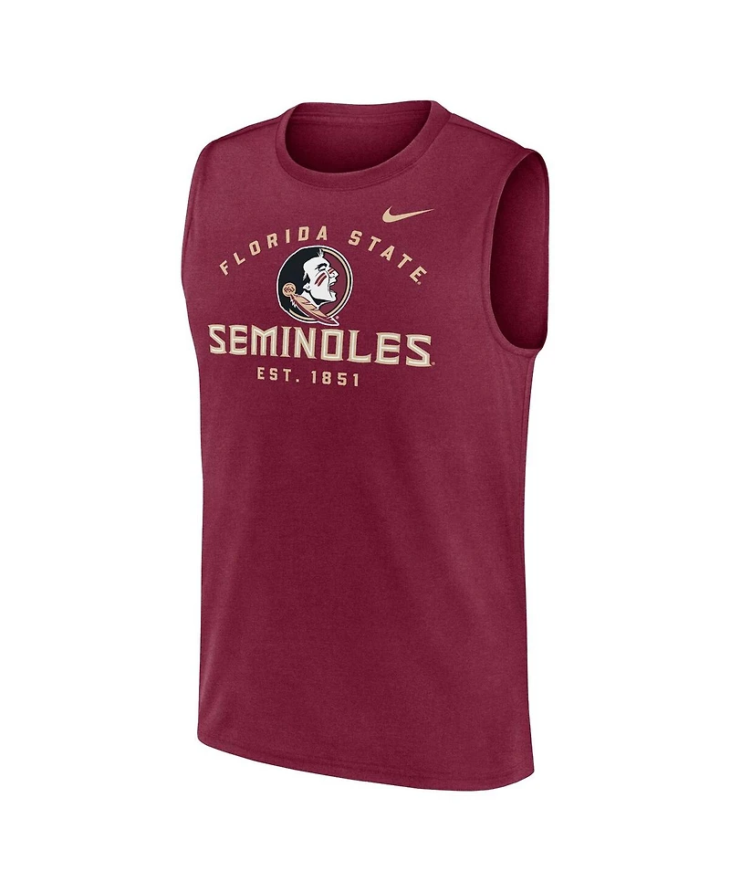 Nike Men's Garnet Florida State Seminoles Primetime Legend Lock Up Performance Muscle Tank Top