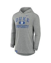 Nike Men's Heather Gray Duke Blue Devils Blitz Hoodie Long Sleeve T-Shirt