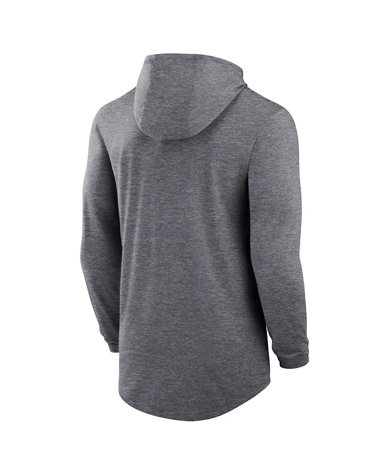 Nike Men's Heather Gray Michigan State Spartans Blitz Hoodie Long Sleeve T-Shirt
