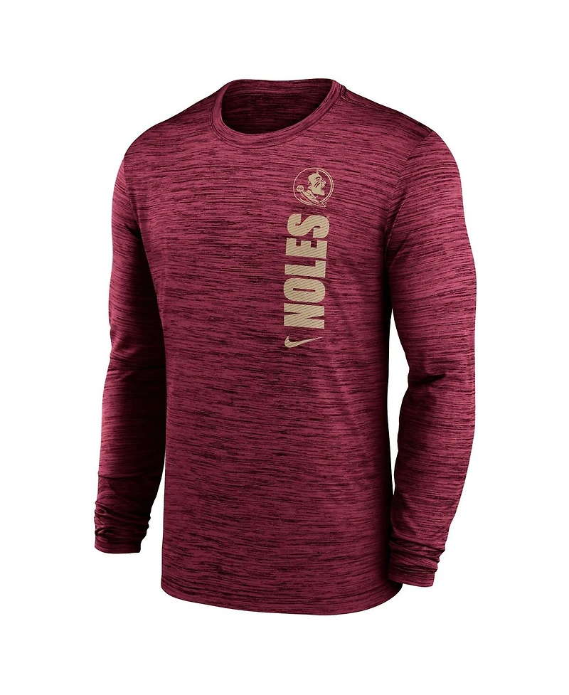 Nike Men's Garnet Florida State Seminoles 2024 Sideline Velocity Performance Long Sleeve T-Shirt