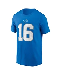 Nike Men's Jared Goff Blue Detroit Lions Name Number T-Shirt