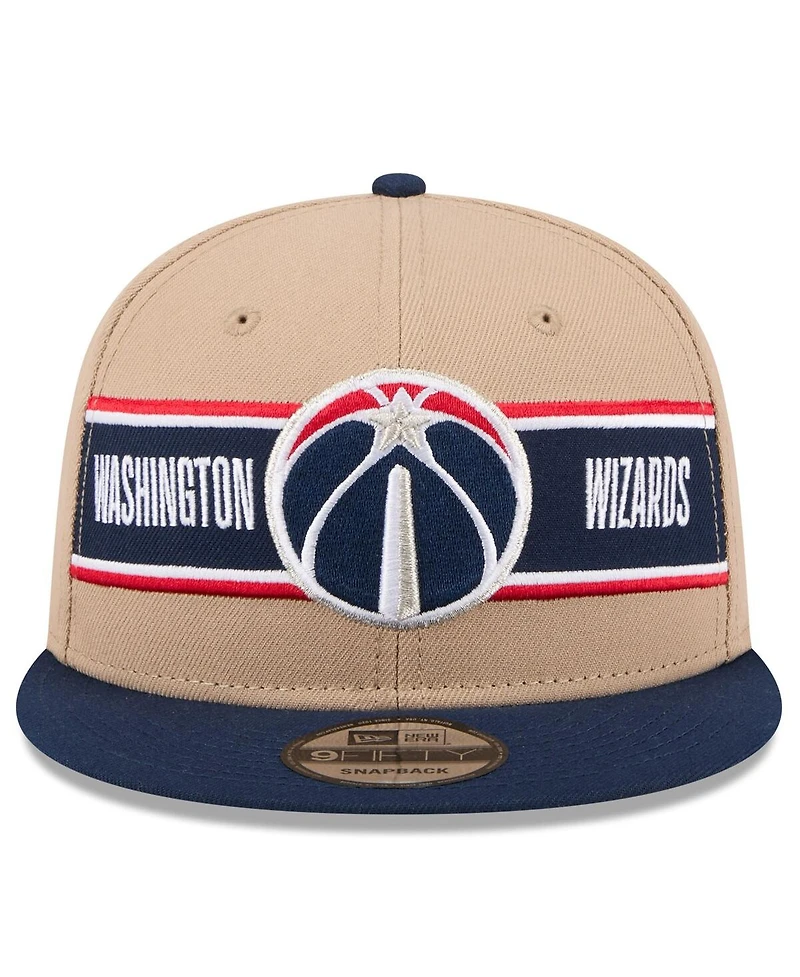 New Era Men's Tan/Navy Washington Wizards 2024 Nba Draft 9FIFTY Snapback Hat