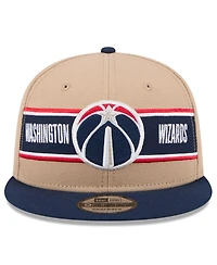New Era Men's Tan/Navy Washington Wizards 2024 Nba Draft 9FIFTY Snapback Hat