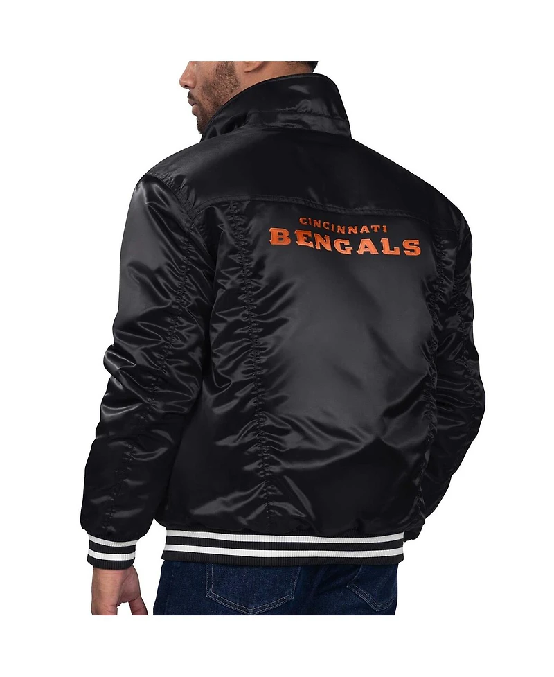 Levi's x Starter Men's Black Cincinnati Bengals Silver Tab Trucker Full-Snap Jacket
