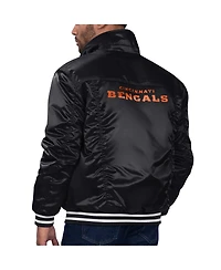 Levi's x Starter Men's Black Cincinnati Bengals Silver Tab Trucker Full-Snap Jacket