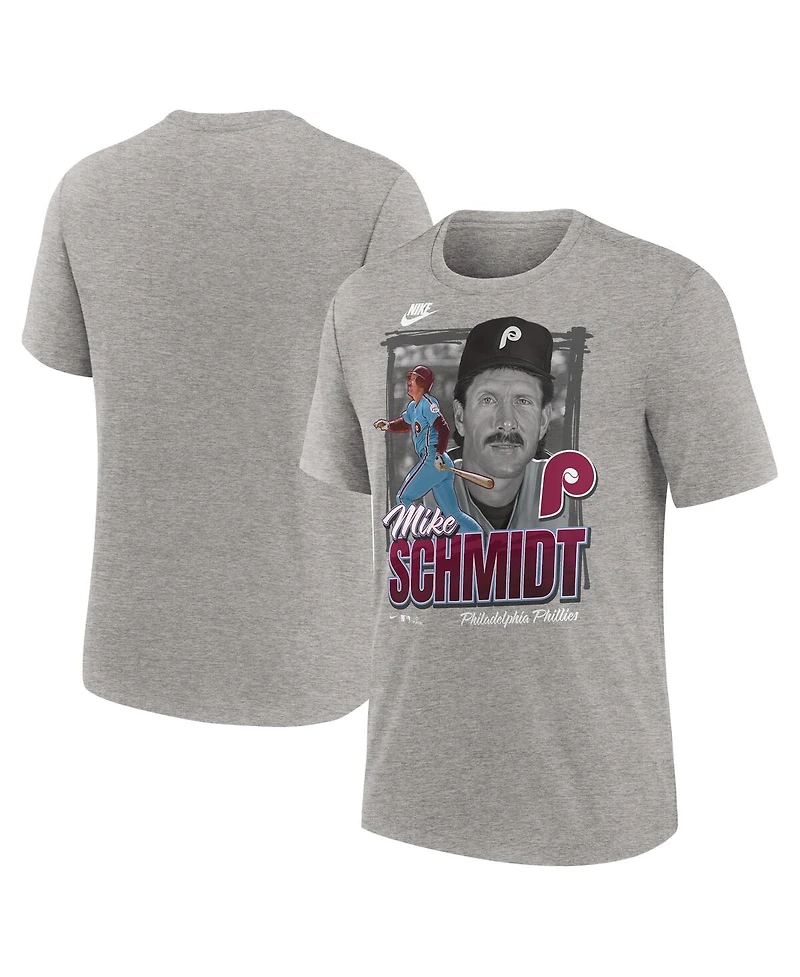Nike Men's Mike Schmidt Heather Gray Philadelphia Phillies Cooperstown Collection Player Local T-Shirt
