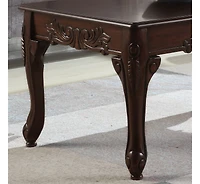 Streamdale Ornate Detailing Dark Cherry Finish Wood Coffee Table