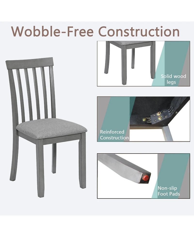 Elegant Solid Wood Upholstered Dining Chair Set of 4 for Comfort and Style
