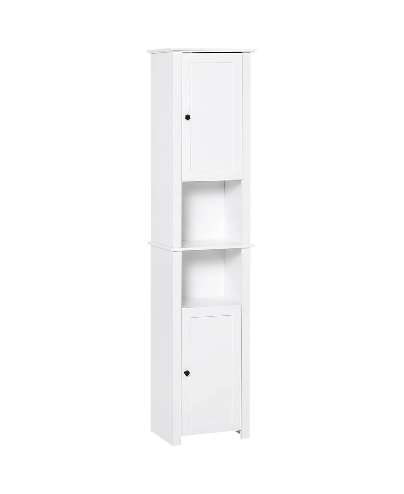 67” Wooden Tall Free Sding Sd Alone Bathroom Linen Tower Storage Cabinet