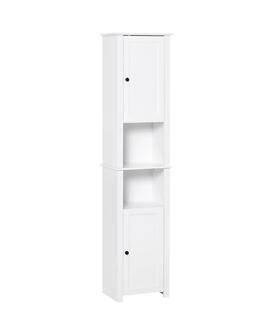 67” Wooden Tall Free Sding Sd Alone Bathroom Linen Tower Storage Cabinet