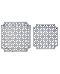 Bohemian Woven Wood Wall Hanging Set of 2, Decor for a Rustic Touch