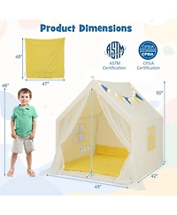 Sugift 48 x 42 50 Inch Large Play Tent with Washable Cotton Mat Holiday Birthday Gift for Kids