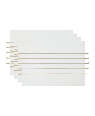 Design Imports Stripe Tassel Placemat Set of 4