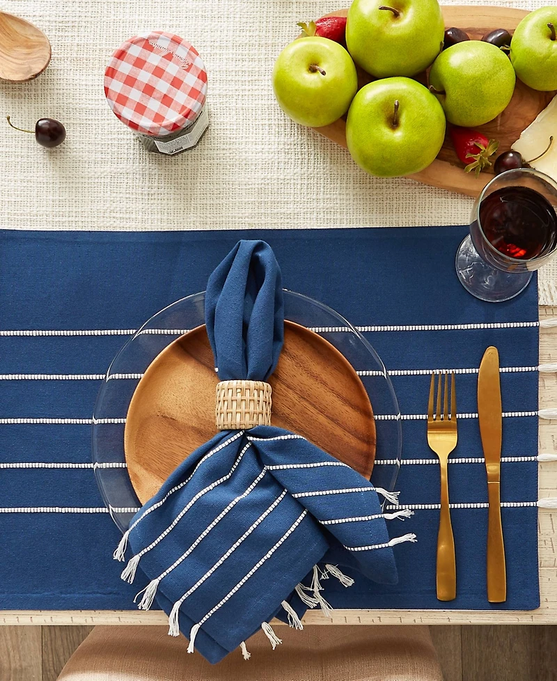 Design Imports Stripe Tassel Placemat Set of 4