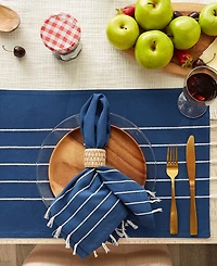 Design Imports Stripe Tassel Placemat Set of 4