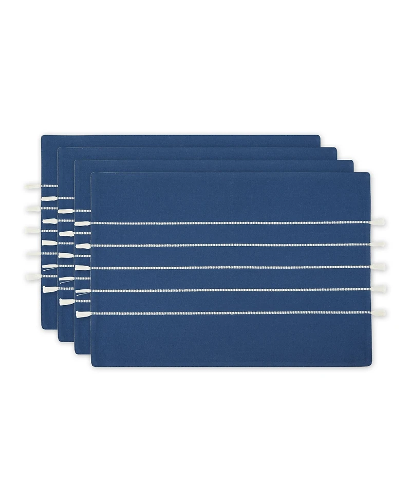 Design Imports Stripe Tassel Placemat Set of 4